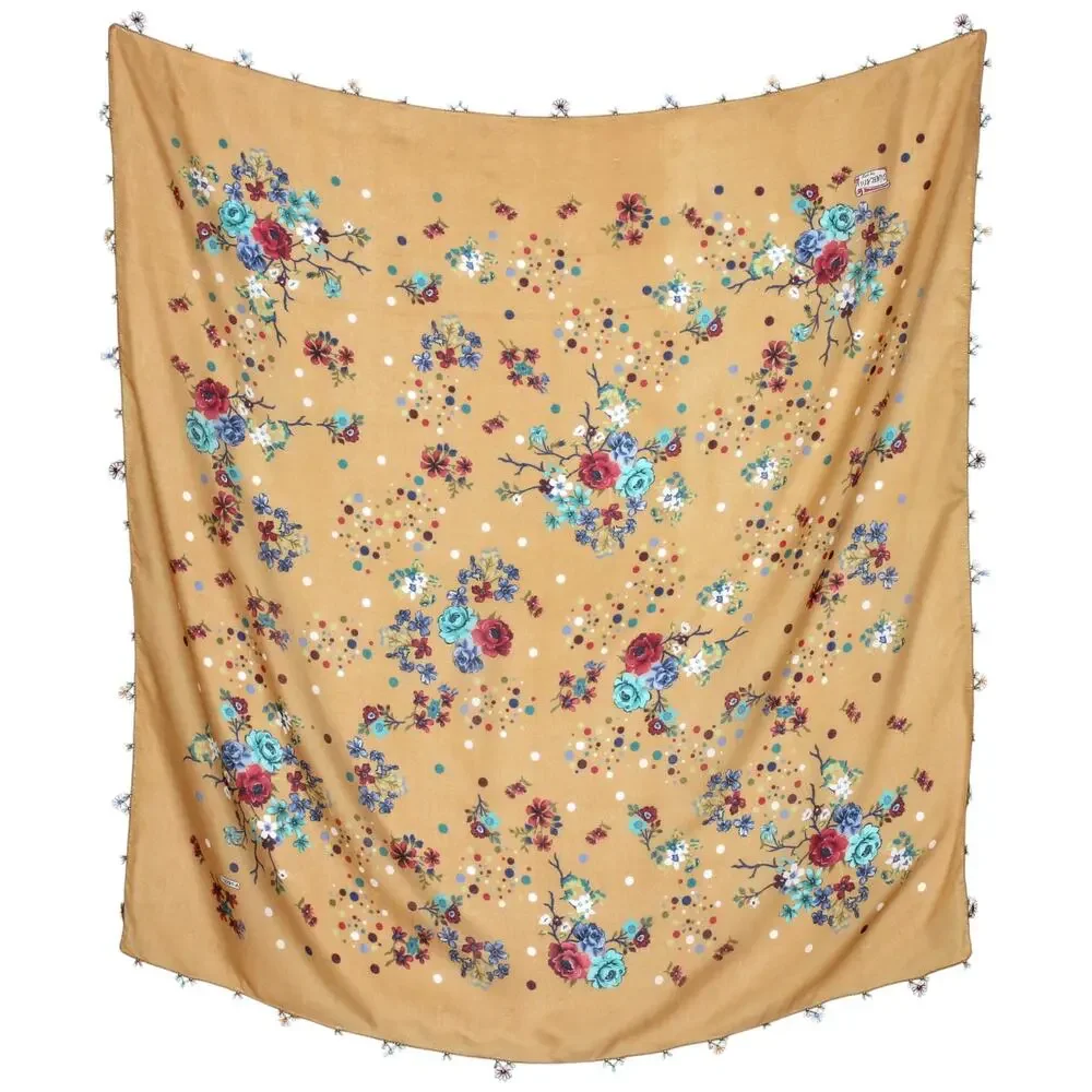 Tulbent Scarf Handmade Crochet Detailing NWOT